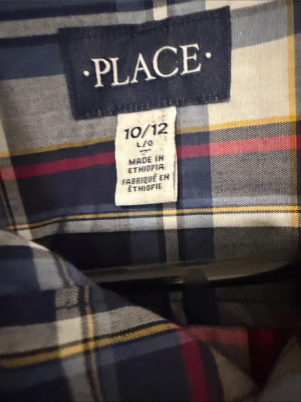 The Children's Place Navy, White & Red Plaid Button-Down Shirt